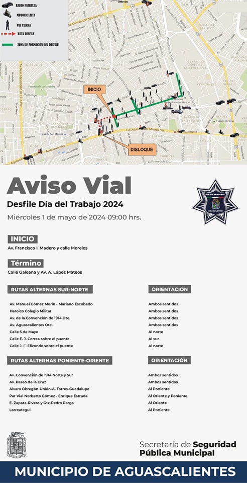 Realizarán operativo vial por Desfile del 1 de Mayo • Metropolitano