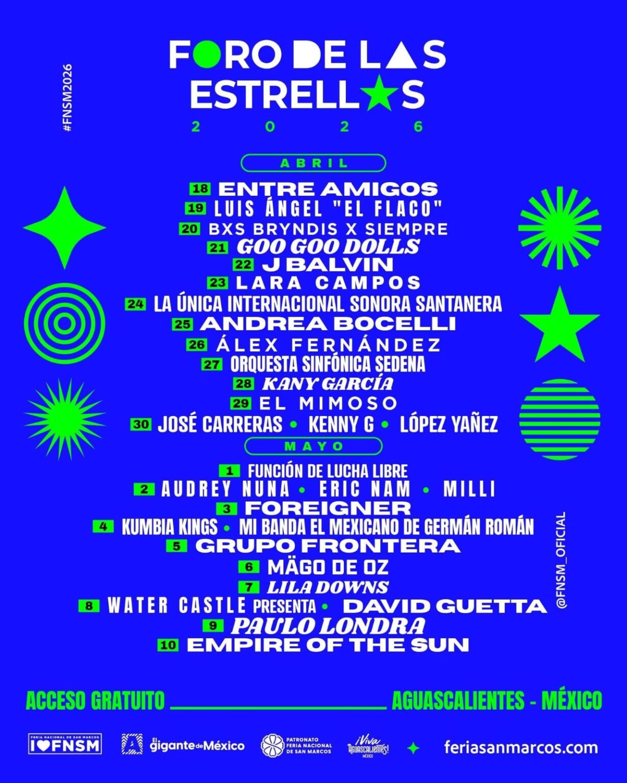 Estos son los artistas que se presentarán en la Feria Nacional de San ...